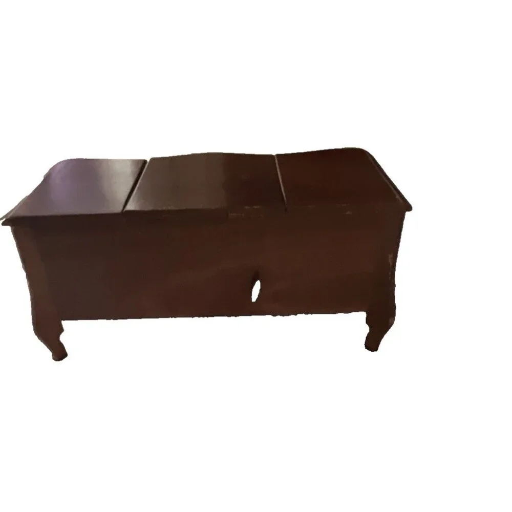 Vintage Mid Century Musical Wooden Jewelry Box, Drawers, Mirror, Velvet Lined